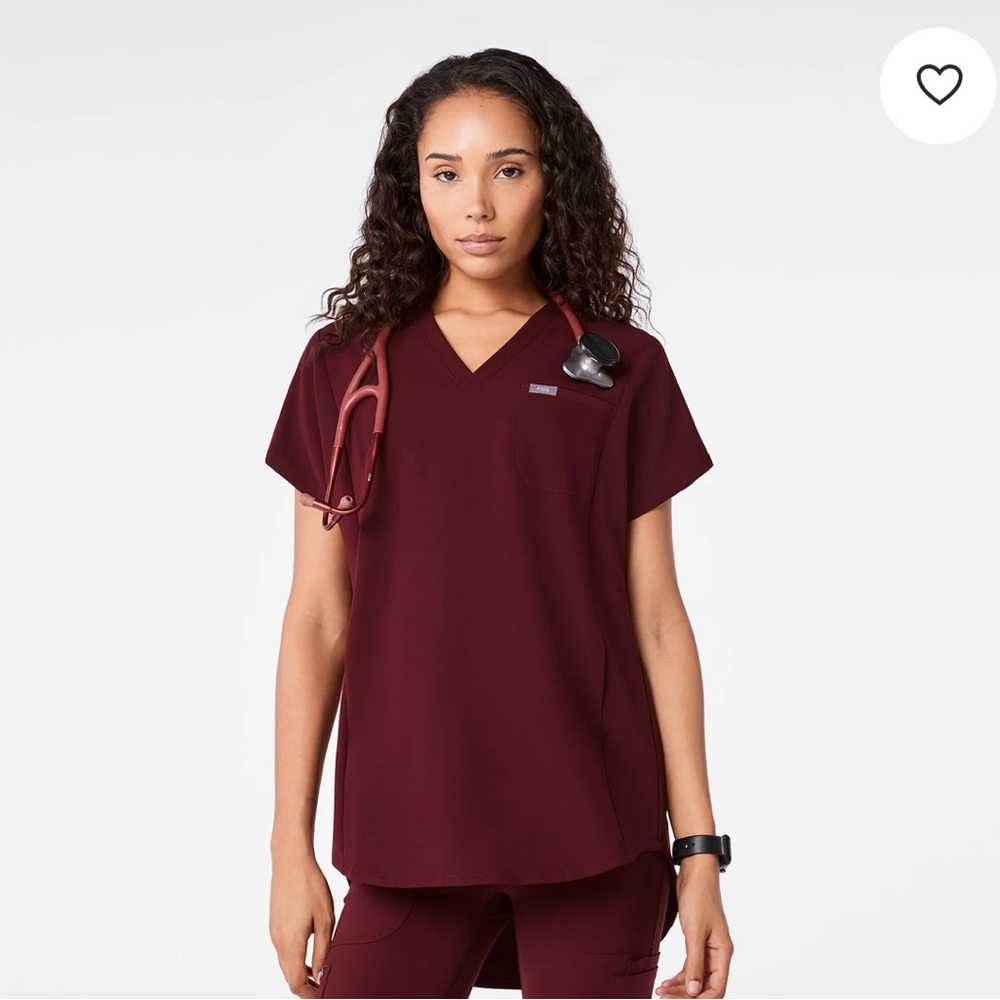 Burgundy Figs Addison Oversized Tunic Scrub Top